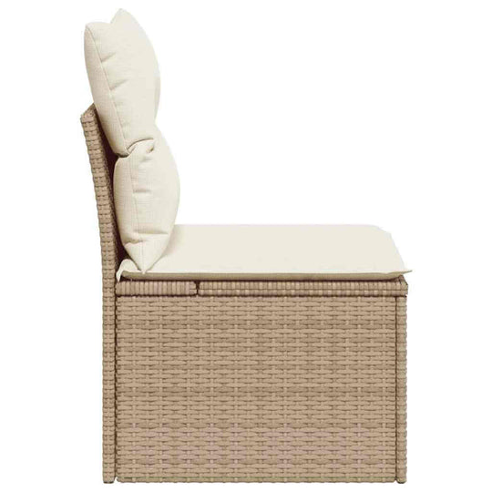 Armless Garden Chair with Cushions – Poly Rattan Dubai showcasing its side view with cushions.