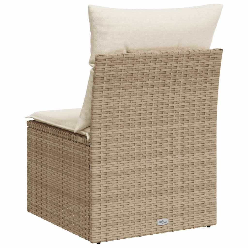 Armless Garden Chair with Cushions – Poly Rattan Dubai featuring a cozy backrest and water-resistant storage.