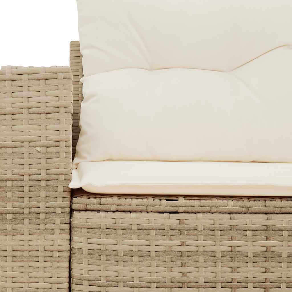2-Seater Garden Sofa with Cushions – Poly Rattan UAE close-up view of cushions and weave detail