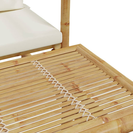 2 Piece Garden Sofa Set with Cushions Bamboo