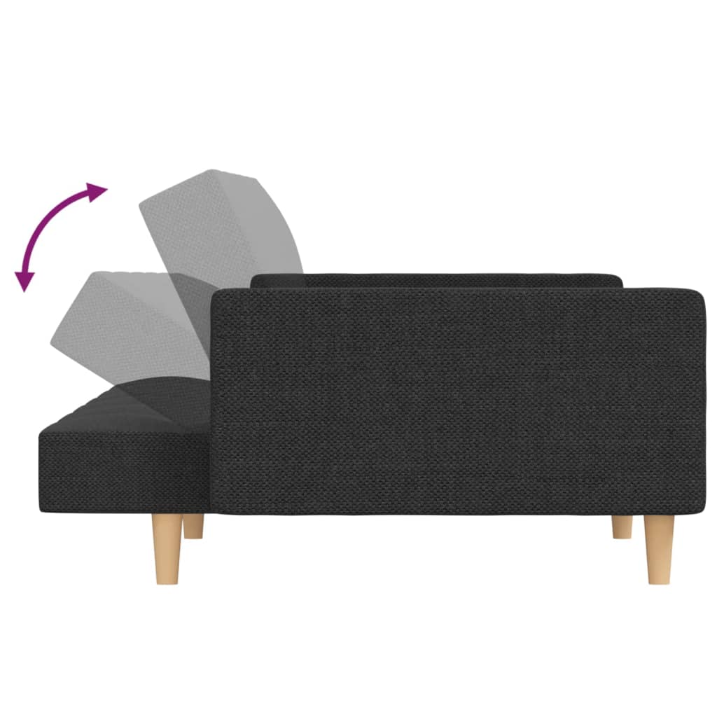 2-Seater Sofa Bed with Two Pillows Dark Fabric , Furniture -> Sofas , Decor -,Durable,Durable Construction,eligant,Entertaining,fabric,Furniture -,Furniture Sets -,gray,indoor,Interior Design,luxurious,Luxury Furniture,Modern Design,new-305021,nterior Des