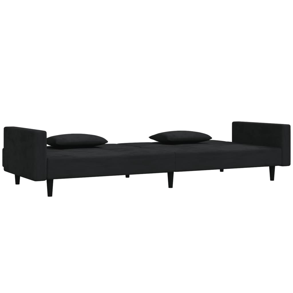 2-Seater Sofa Bed with Two Pillows Velvet , Furniture -> Sofas , black,Durable,eligant,fabric,Furniture -,Furniture Sets -,Home & Garden -,Home Furnishings,indoor,Modern Design,new-305021,nterior Design,set of 2,sofa set,Sofas,Stylish,Unique Design