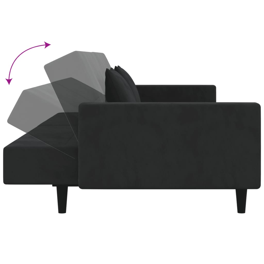 2-seater velvet sofa bed converting into a twin bed, perfect for outdoor space, patio, or garden lounge set furniture.