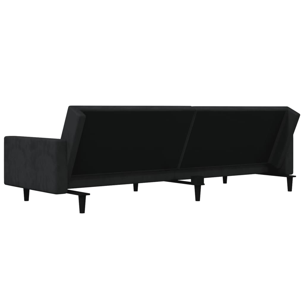 2-Seater Sofa Bed with Two Pillows Velvet , Furniture -> Sofas , black,Durable,eligant,fabric,Furniture -,Furniture Sets -,Home & Garden -,Home Furnishings,indoor,Modern Design,new-305021,nterior Design,set of 2,sofa set,Sofas,Stylish,Unique Design