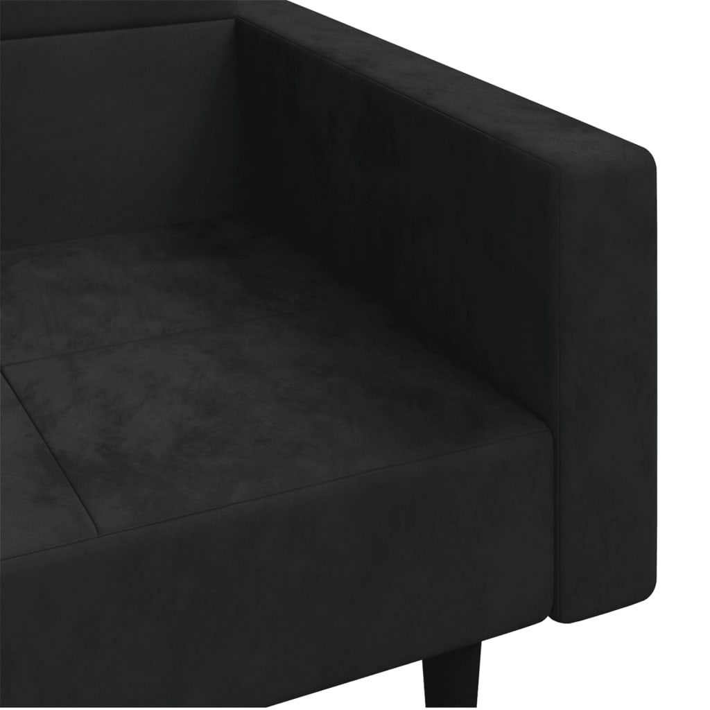 2-Seater Sofa Bed with Two Pillows Velvet , Furniture -> Sofas , black,Durable,eligant,fabric,Furniture -,Furniture Sets -,Home & Garden -,Home Furnishings,indoor,Modern Design,new-305021,nterior Design,set of 2,sofa set,Sofas,Stylish,Unique Design