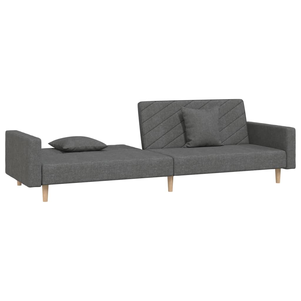 2-Seater Sofa Bed with Two Pillows Dark Fabric , Sofa , dark fabric,eligant,fabric,Furniture -,Home & Garden -,Home Decor,Home Furnishings,Interior Design,luxurious,Luxury Furniture,Modern Design,Multi-functional,new-305021,seating and sleeping,small spac