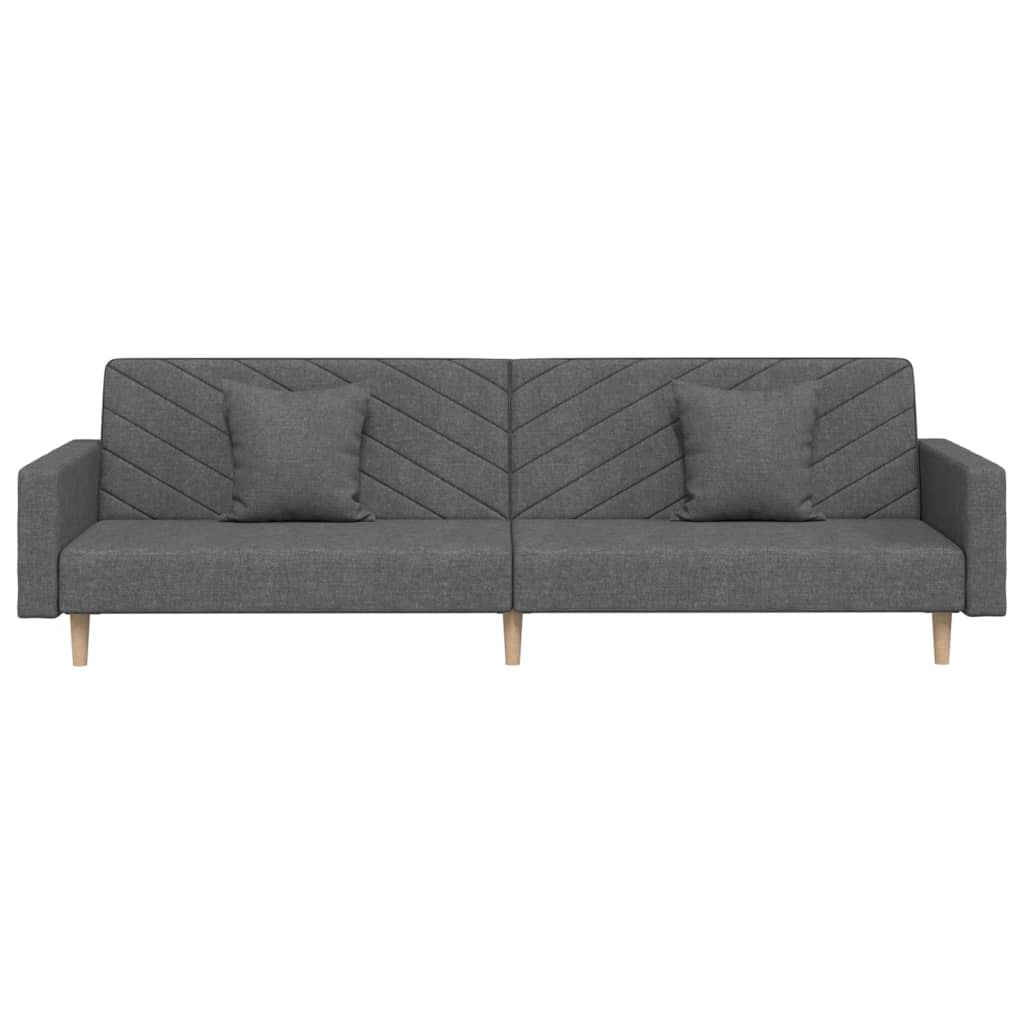 2-Seater Sofa Bed with Two Pillows Dark Fabric , Sofa , dark fabric,eligant,fabric,Furniture -,Home & Garden -,Home Decor,Home Furnishings,Interior Design,luxurious,Luxury Furniture,Modern Design,Multi-functional,new-305021,seating and sleeping,small spac