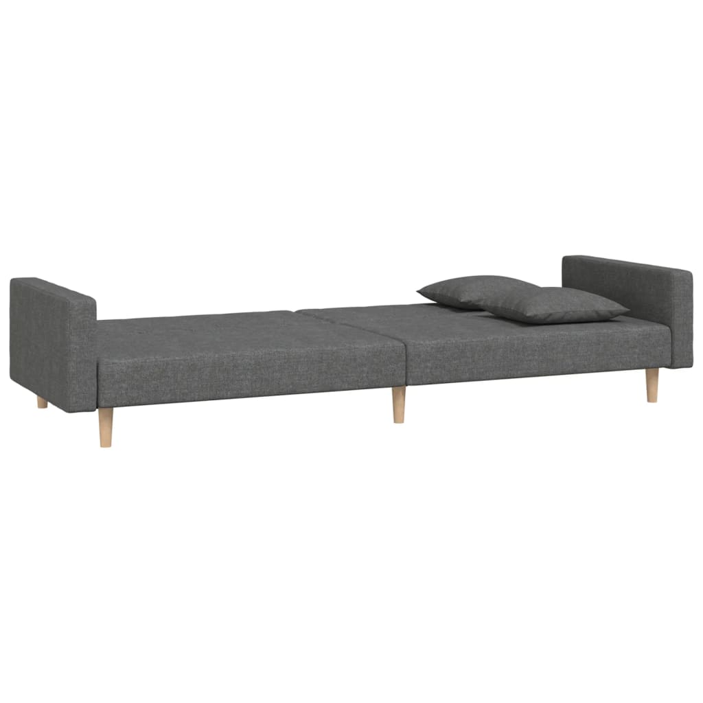 2-Seater Sofa Bed with Two Pillows Dark Fabric , Sofa , dark fabric,eligant,fabric,Furniture -,Home & Garden -,Home Decor,Home Furnishings,Interior Design,luxurious,Luxury Furniture,Modern Design,Multi-functional,new-305021,seating and sleeping,small spac