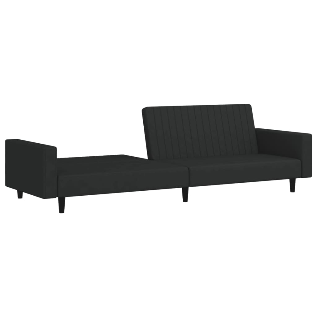 VidaXL 2-Seater Sofa Bed with Two Pillows Dark  Velvet