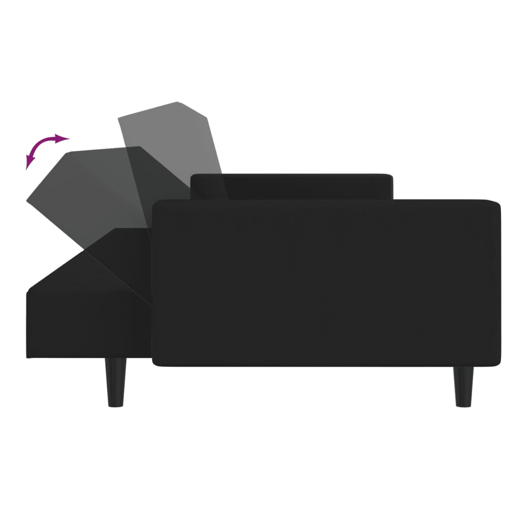 VidaXL 2-Seater Sofa Bed with Two Pillows Dark  Velvet