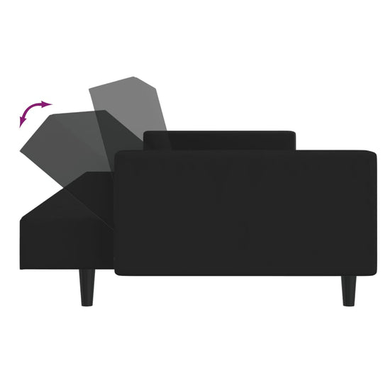 VidaXL 2-Seater Sofa Bed with Two Pillows Dark  Velvet