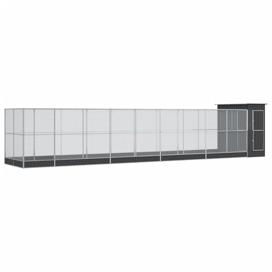 Aviary with Extension 1037x203x216 cm Steel for bird safety and play with sturdy galvanised frame for outdoor use.