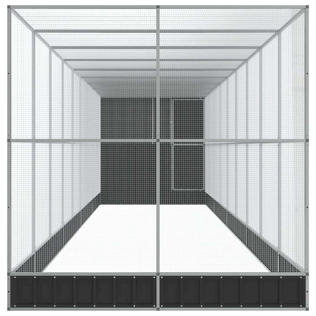Aviary with Extension 1037x203x216 cm Steel, offering a spacious and secure environment for birds with a sturdy galvanized steel frame.