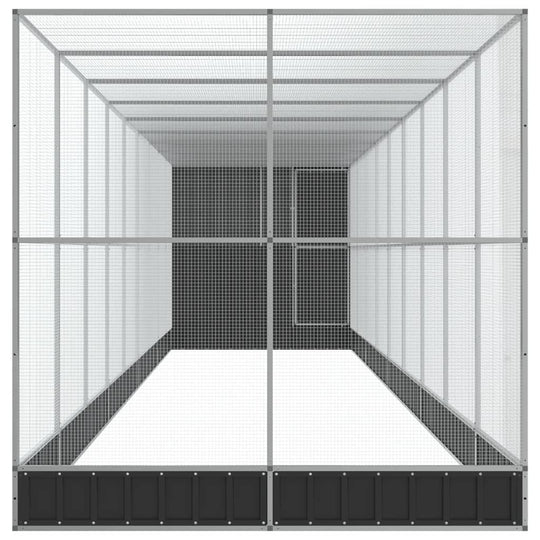Aviary with Extension 1037x203x216 cm Steel, offering a spacious and secure environment for birds with a sturdy galvanized steel frame.
