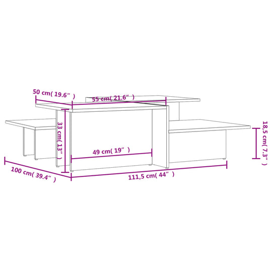 Coffee Tables 2 pcs Engineered Wood Furniture -> Tables -> Accent Tables -> Coffee Tables