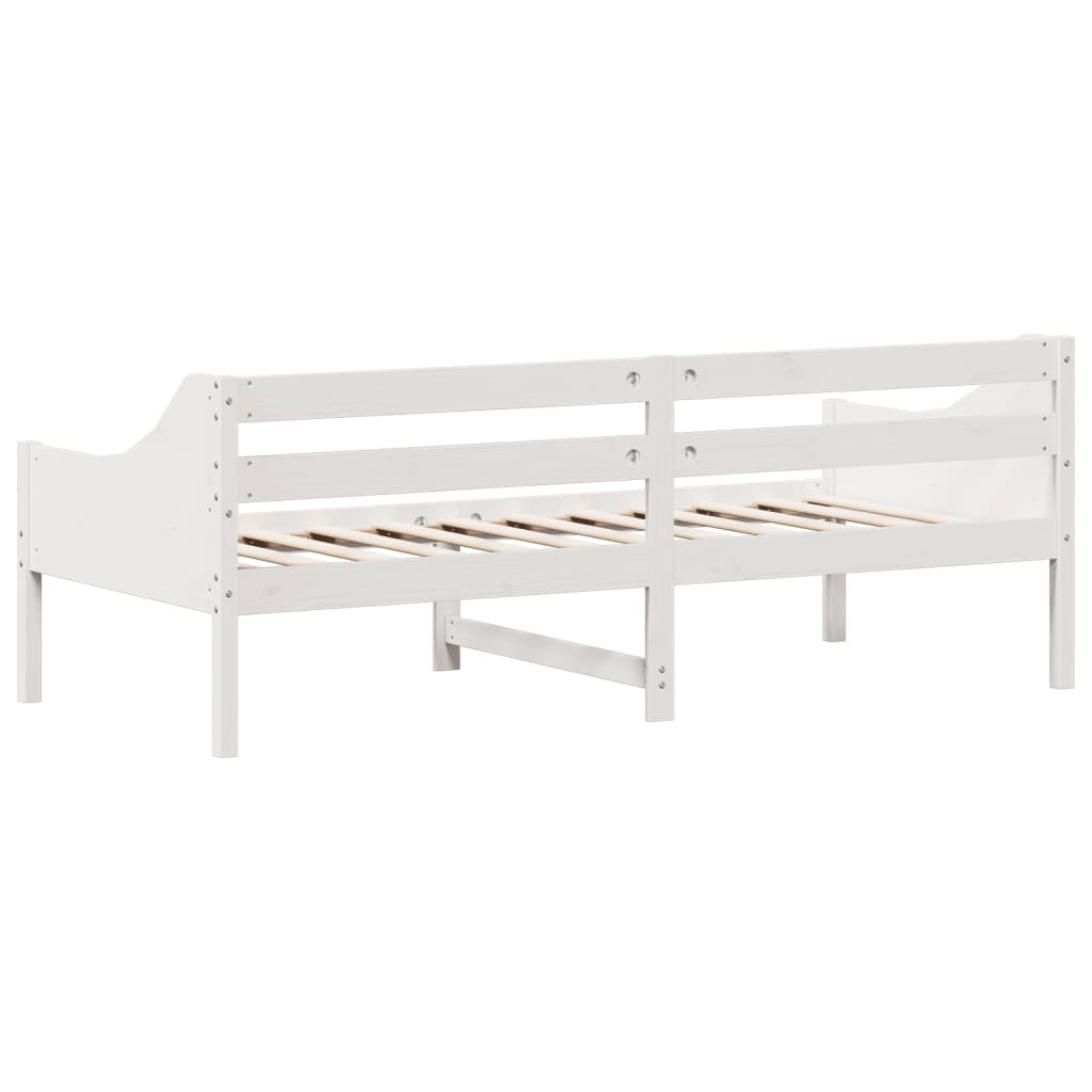 White solid wood day bed 90x200 cm, versatile for bedroom or living room use as a sofa, adding style to your مفروشات and أثاث.