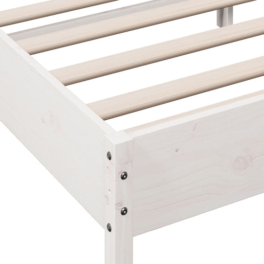 Bed Frame with Headboard 160x200 cm Solid Wood Pine , Furniture -> Beds & Accessories -> Beds & Bed Frames , Bedroom Furniture,Beds & Accessories -,Beds & Bed Frames,Easy Installation,Furniture -,Home Furnishings,Modern Design,new-305021,white,Wooden Furn