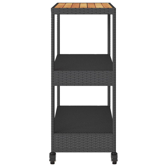 عربة بار مكونة من 3 طبقات من الروطان والخشب الصلب من خشب السنط