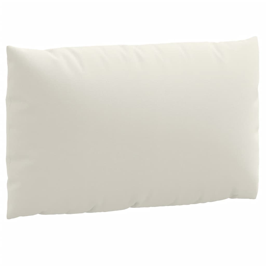 Comfortable cream pillow for outdoor lounge furniture, perfect for pallets and benches, enhancing your outdoor living space.