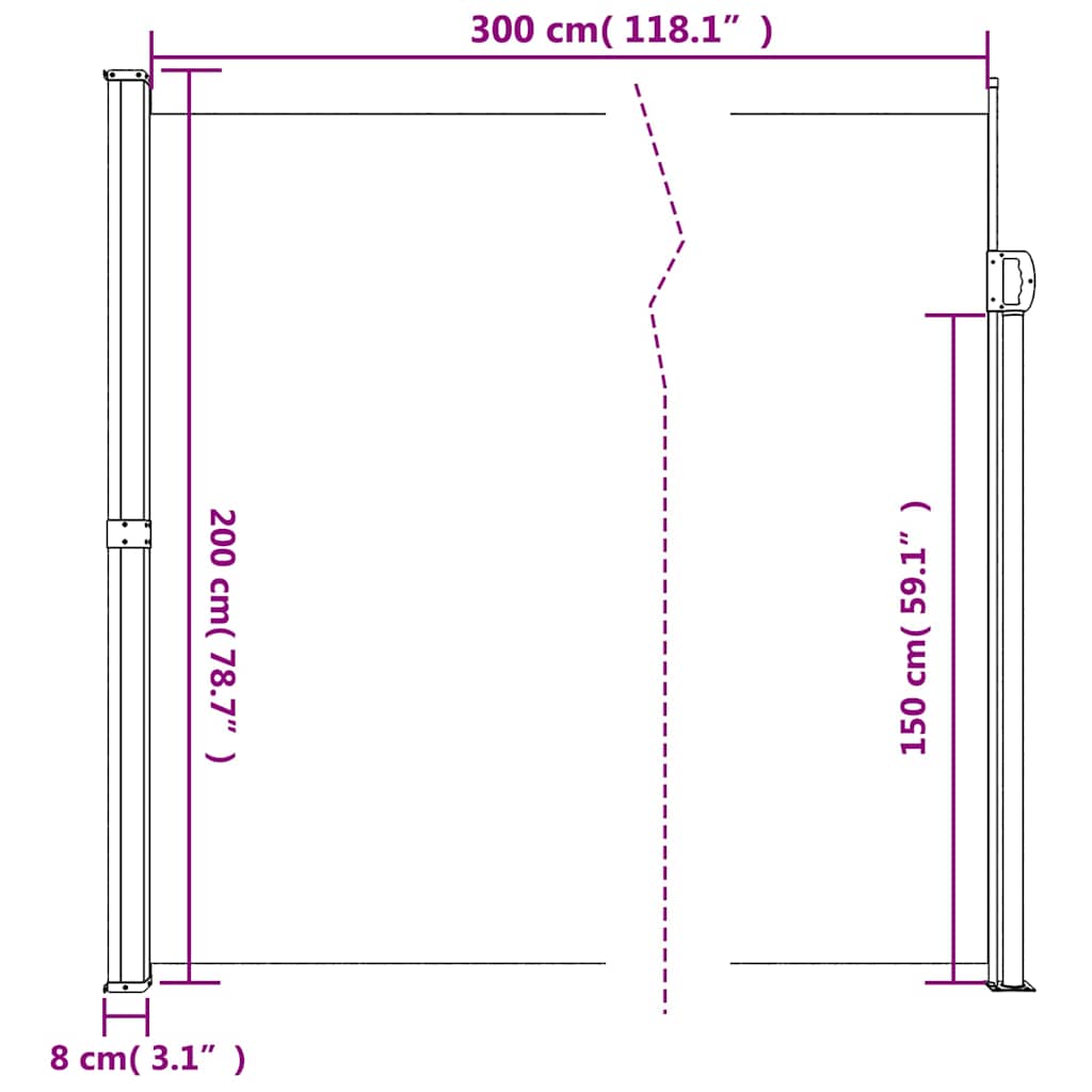 Retractable Side Awning  200x300 cm