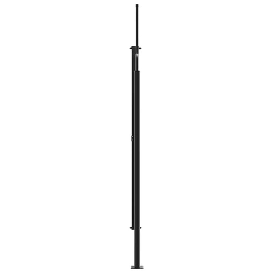 Retractable Side Awning 200x500 cm black support pole