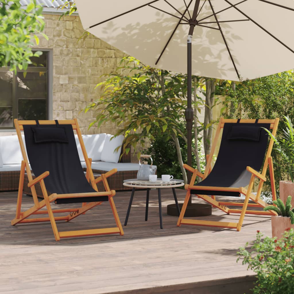 Folding Beach Chairs 2 pcs Fabric , beach chairs , Chairs -,Durable,eligant,Furniture -,Household Supplies -,new-305021,Outdoor Chairs,Outdoor Furniture -,Outdoor Seating -,Outdoor Structures -,Wooden Furniture