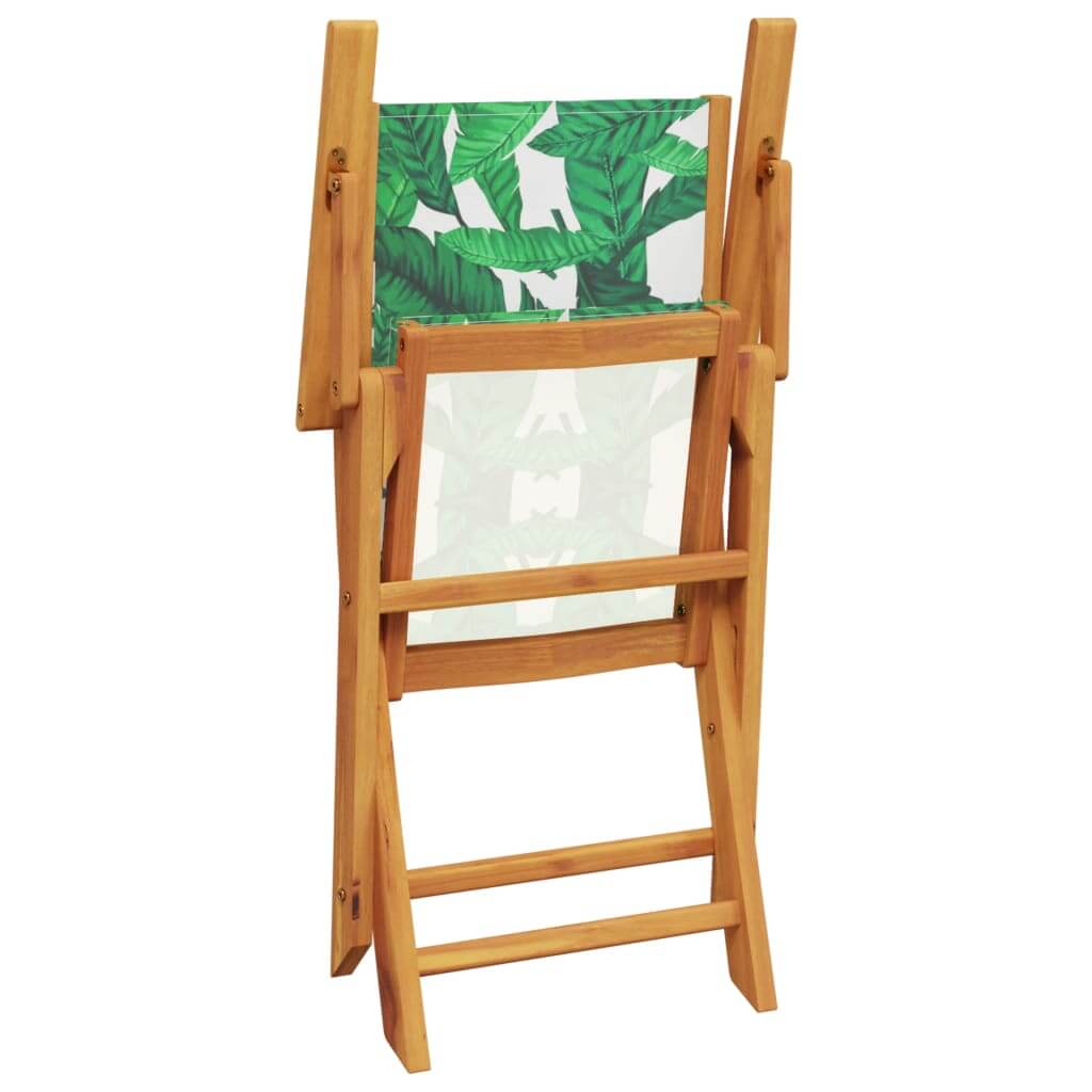 Folding garden chair with green fabric and solid wood construction, perfect for outdoor relaxation and storage.