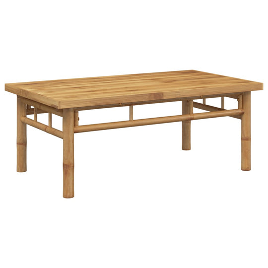 Coffee Table 90x50x35 cm Bamboo with a slat design and sturdy bamboo construction.
