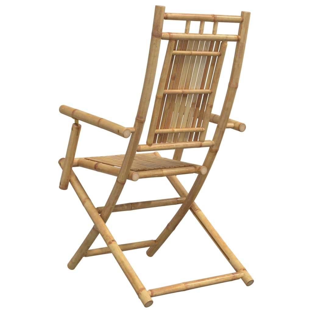 Bamboo folding garden chair featuring an elegant design, perfect for outdoor dining and durable for long-term use.