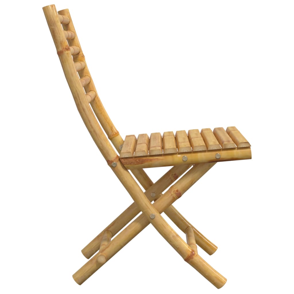 Bamboo folding garden chair showcasing an elegant design for outdoor furniture, ideal for patios and gardens.