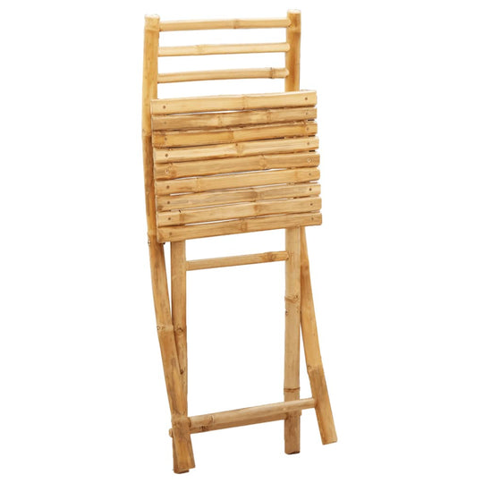 Folding bamboo garden chair, space-saving outdoor furniture, elegant design for patios and gardens.