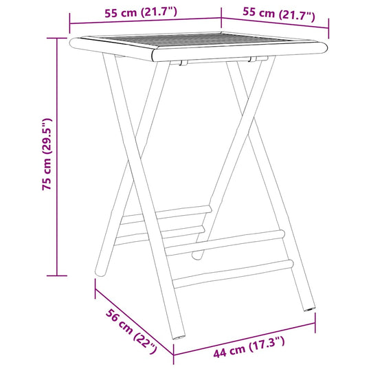 3 Piece Bistro Set Bamboo