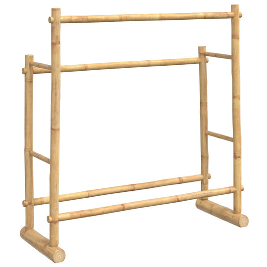 Bamboo clothes rack 100x30x100 cm, stable and durable, ideal for organizing outfits and maximizing closet space.