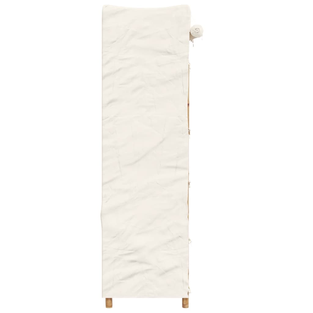 Bamboo wardrobe with practical fabric cover, ideal for home décor and versatile furniture solutions.