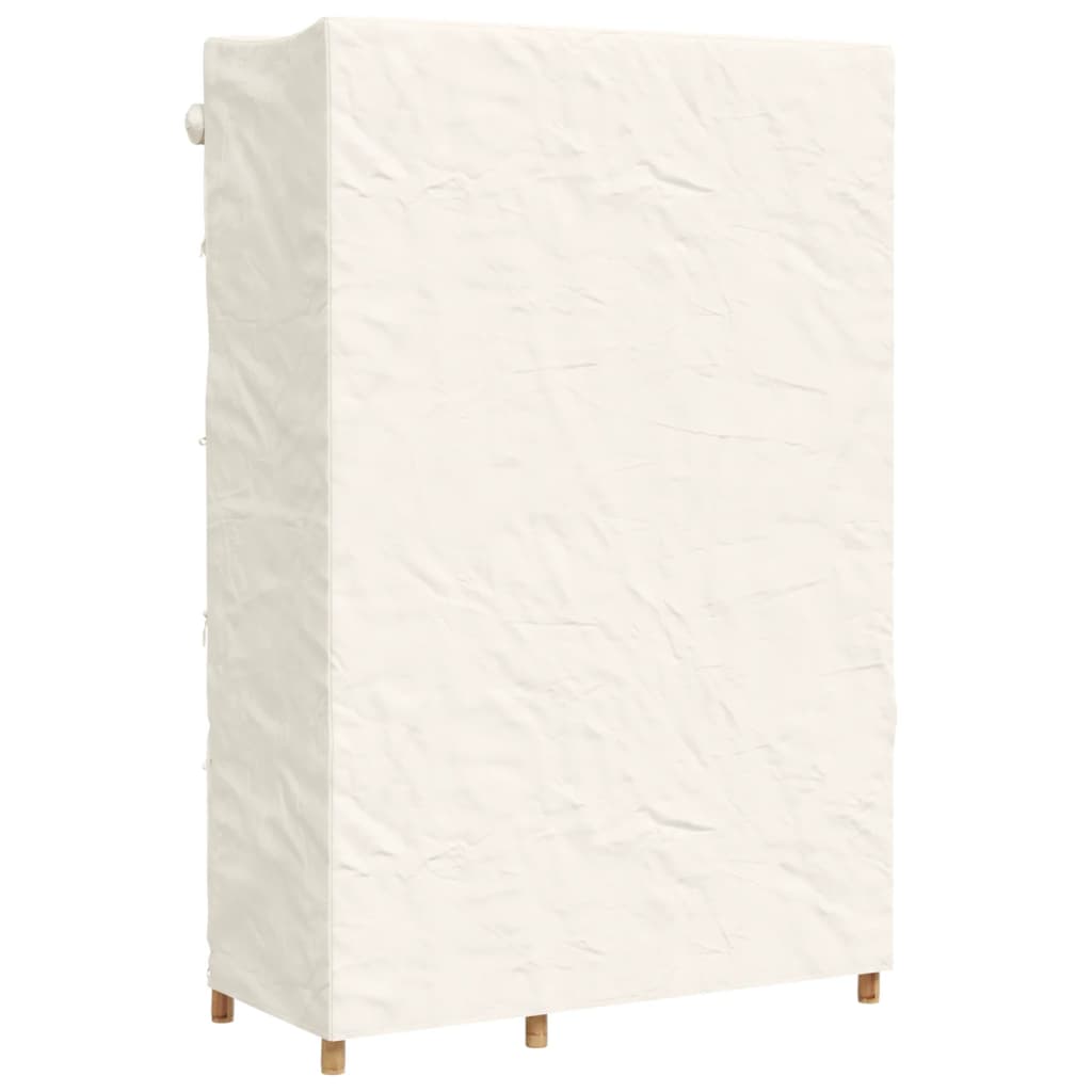 Bamboo wardrobe with practical fabric cover, ideal for home decor and lightweight, movable storage solution.