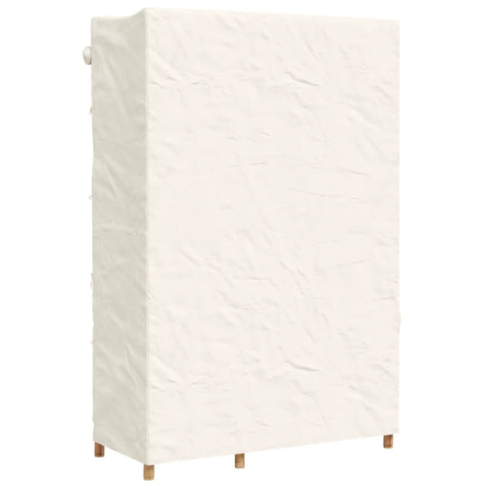 Bamboo wardrobe with practical fabric cover, ideal for home decor and lightweight, movable storage solution.