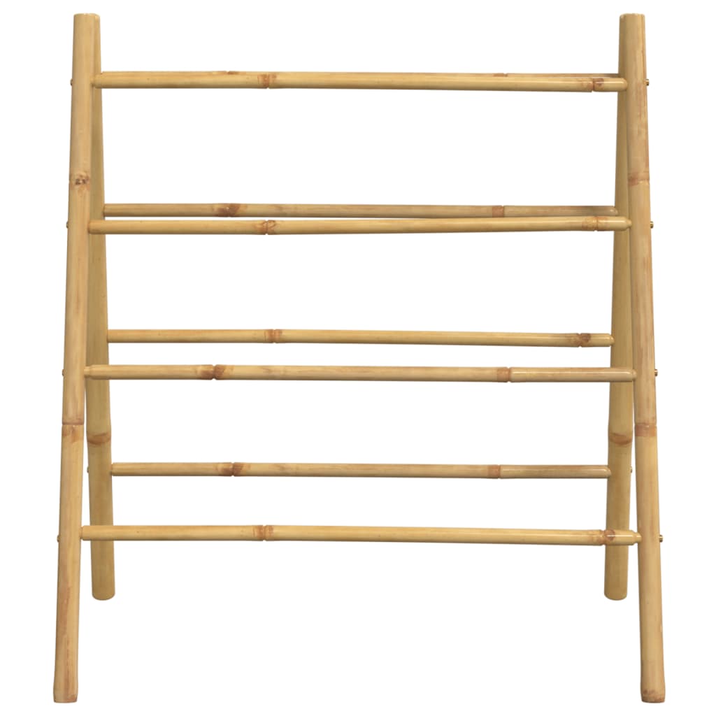 Double bamboo towel ladder with 4 rungs, stylish storage solution for bathroom and living spaces, 90x50x100 cm.