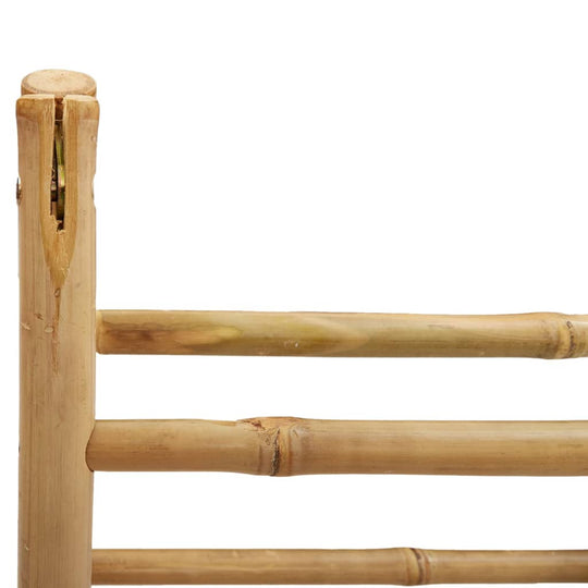 Close-up of the bamboo double towel ladder showcasing 4 sturdy rungs for stylish and functional storage solutions.