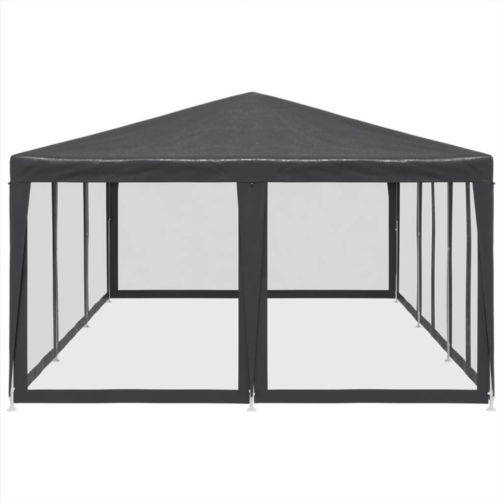 Party Tent with 10 Mesh Sidewalls  6x4 m HDPE