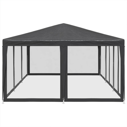 Party Tent with 10 Mesh Sidewalls  6x4 m HDPE