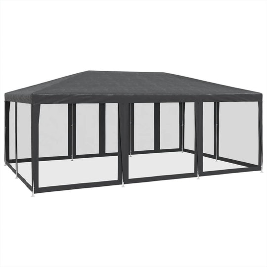 Party Tent with 10 Mesh Sidewalls  6x4 m HDPE
