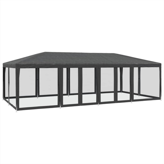 Party Tent with 12 Mesh Sidewalls  8x4 m HDPE