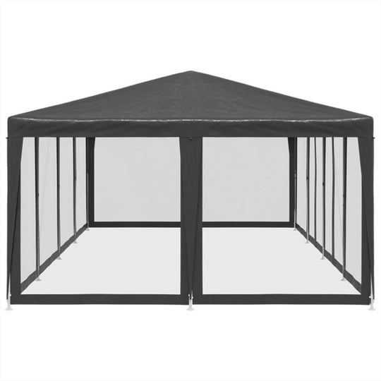 Party Tent with 12 Mesh Sidewalls  8x4 m HDPE