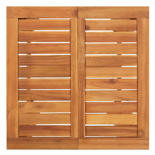 Solid acacia wood panel with slatted design, ideal for outdoor furniture and stylish garden décor.