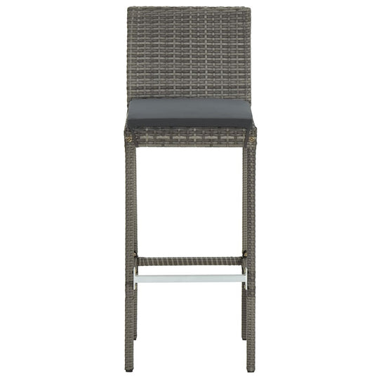 Grey acacia and poly rattan bar stool, ideal for outdoor furniture and garden lounge settings. Durable and stylish design.