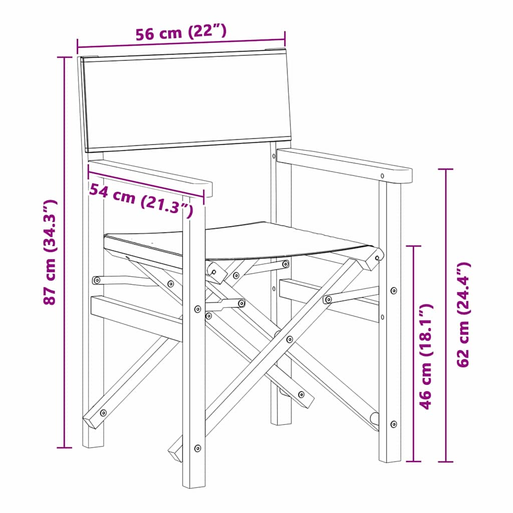 Folding Director's Chair   Solid Teak Wood