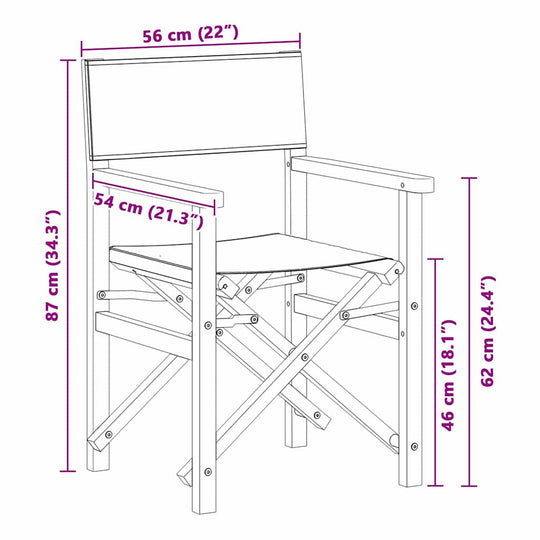 Folding Director's Chair   Solid Teak Wood