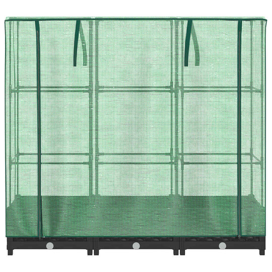 Raised Bed with Greenhouse Cover Rattan Look 120x40x123 cm
