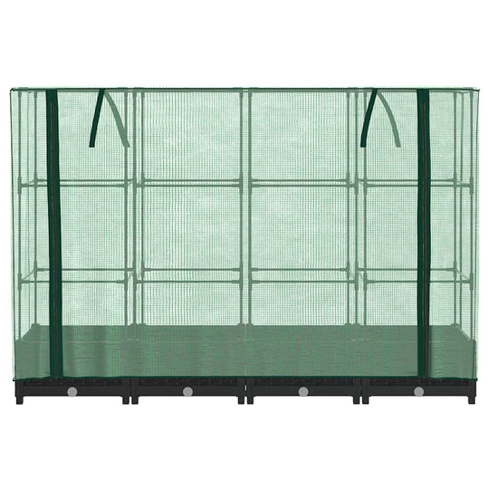 Raised Bed with Greenhouse Cover Rattan Look 160x40x123 cm
