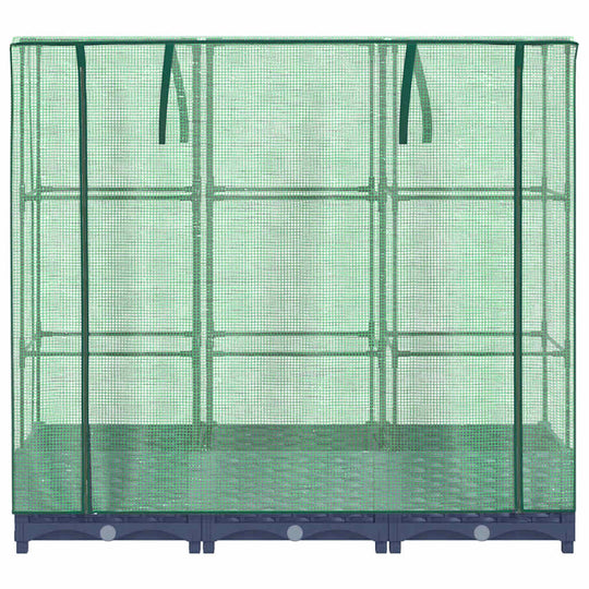 Raised Bed with Greenhouse Cover Rattan Look 120x40x123 cm